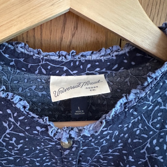 Universal Thread Blue Ruffled Tiered Midi Dress - Picture 3 of 9